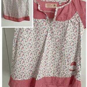 Girls' Floral Red and White Blouse